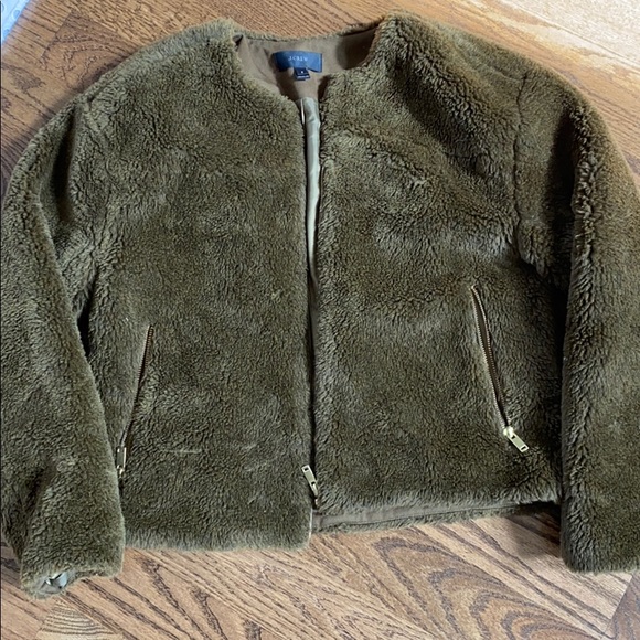 Jcrew size small faux fur jacket - Picture 1 of 3